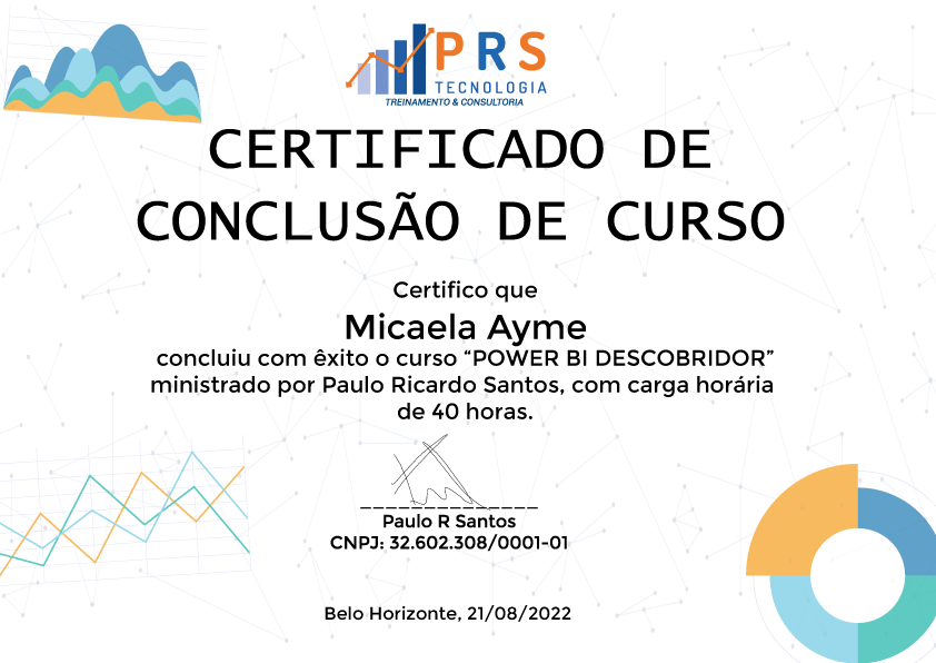 Modelo do certificado